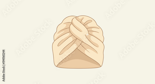 Soft beige hair turban, designed for quick and efficient hair drying after washing, essential for hair care and reducing frizz.