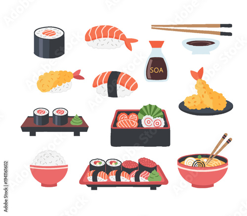 Japanese food and sushi mega collection