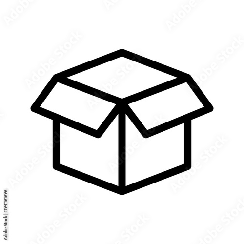 Simple Box Icon for Packaging, Shipping, Storage, and Logistics