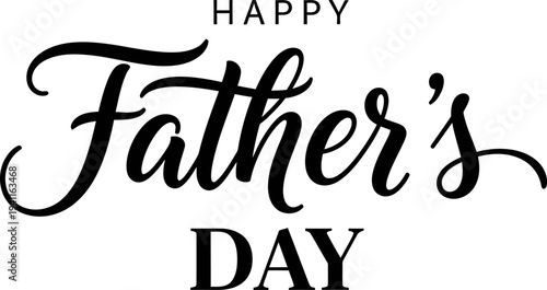 Happy Father's Day elegant black script and sans-serif typography on light textured background
