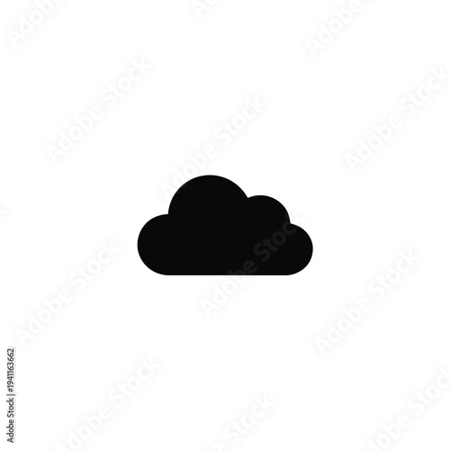 Solid black fill of a cloud hosting symbol