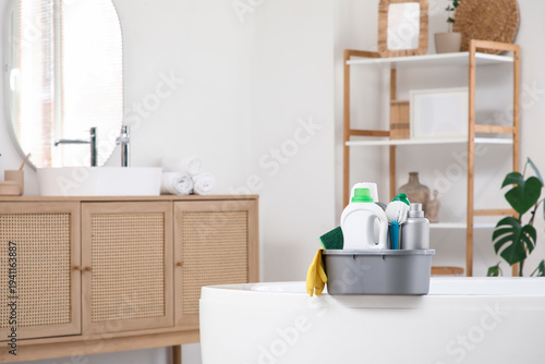 Plastic basin with cleaning...