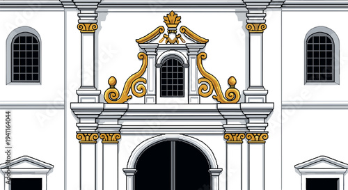 Elegant classic architectural facade with ornate accents