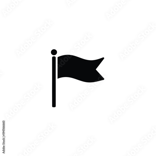 Solid fill of a black priority flag on a white background