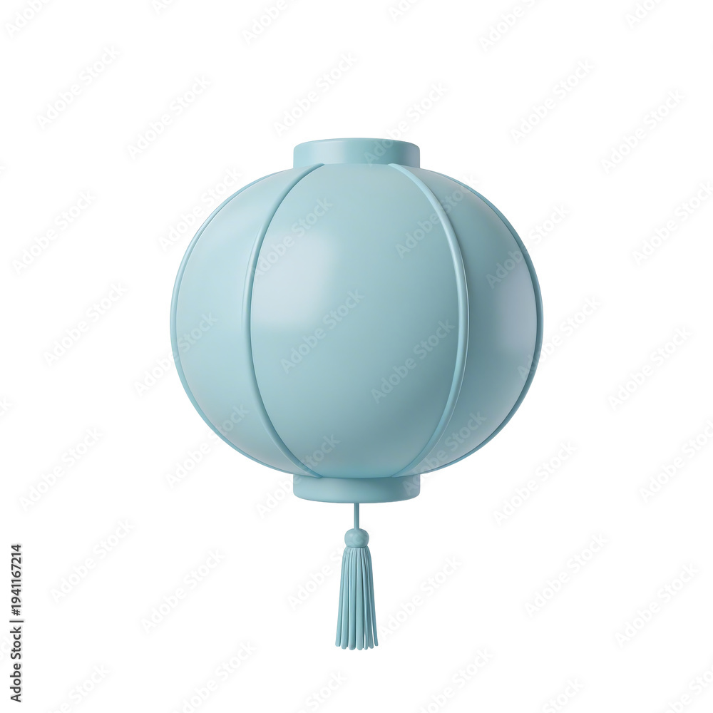 Fototapeta premium [Transparent Background PNG]Blue Chinese Lantern with Tassel Decoration