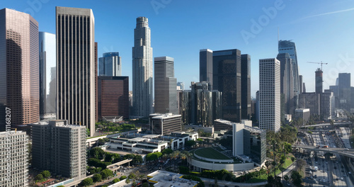 Canvastavla Los Angeles downtown skyline financial district