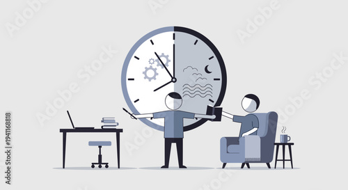 Balancing Work and Rest A Visual Representation of Time Management.