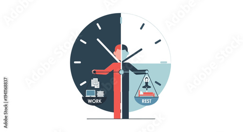 Balancing Work and Life A Visual Representation of Time Management.