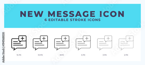 New message line icon. Thin line. Bold line. Vector illustration.