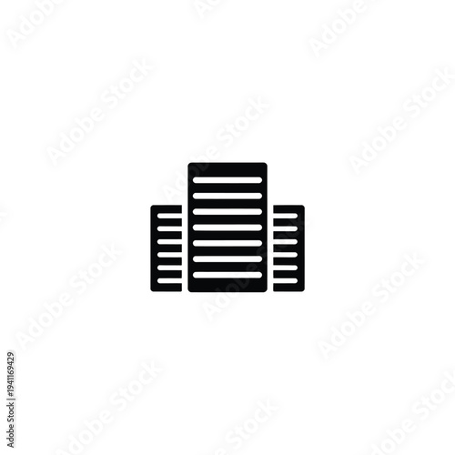 Solid fill of a data center building with multiple server racks black white