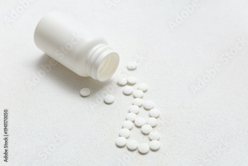Bottle with vitamin B pills...
