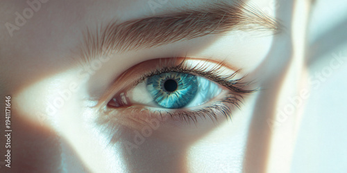 Close-up of the colorful and luminous eyes