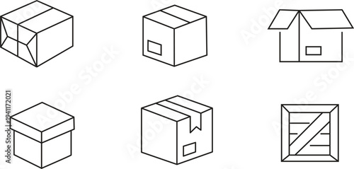 Orthographic projections of boxes and a house