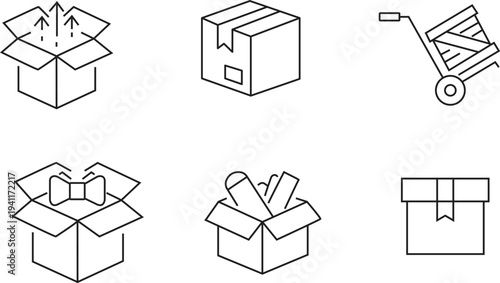 Packaging and shipping icons
