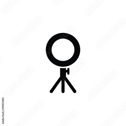 Solid fill of black ring light stand with tripod legs