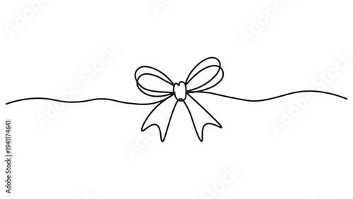 A simple line drawing of a ribbon tied in a bow