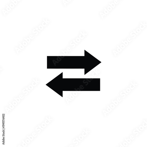 Solid fill of two opposing black arrows pointing in opposite directions