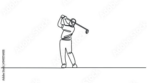 A golfer swings his club in a smooth motion