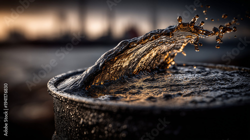 Overflowing Oil Drum: An ov...