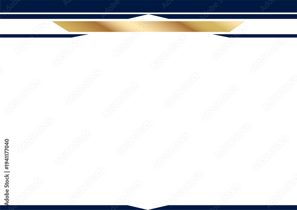 Obraz premium Elegant certificate border background design with Gold and Blue Accents.
