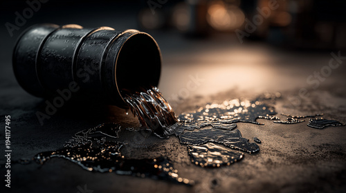 Spilled Oil Barrel: The ima...