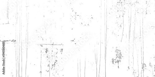 Distressed white wall texture with vertical black paint drips, scratches, and grunge stains, rough worn surface, high-contrast monochrome urban texture, dirty concrete wall vector illustration.