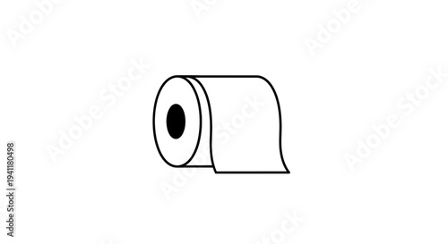 Minimalist Toilet Paper Roll Outline Vector Illustration for Modern Hygiene Concepts
