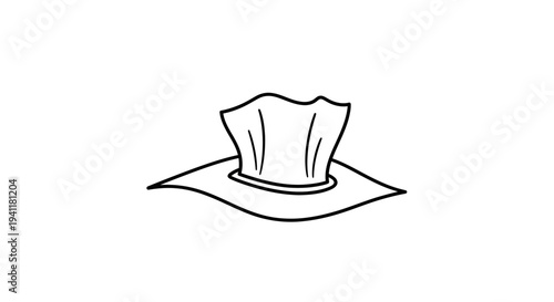 Minimalist line art illustration depicting a convenient box of facial tissues ready for use