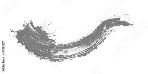 Minimalist black ink brushstroke artwork on a clean white background. expressive paint splashes and textured brush wave flowing under the texture.