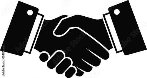 Handshake silhouette vector illustration with business agreement concept, partnership artwork, cooperation design, professional deal symbol, teamwork collaboration collection