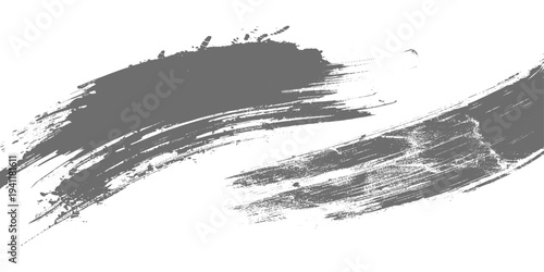 Minimalist black ink brushstroke artwork on a clean white background. expressive paint splashes and textured brush wave flowing under the texture.