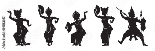 silhouette of balinese dancer collections