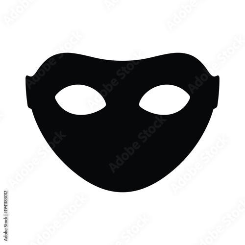 Black mask with eye holes for anonymity and mystery