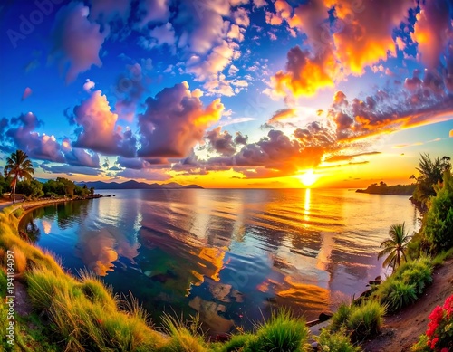 Tropical Sunset by the Sea