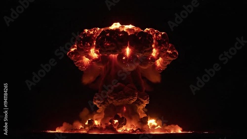 Massive nuclear explosion atomic bomb mushroom cloud
