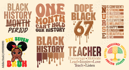 Black history month svg bundle melanin drip quotes juneteenth freedom teacher nurse pride design