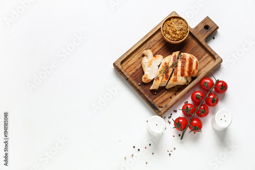 Wooden board with cut grill...