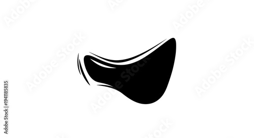 Dynamic monochrome wave element with elegant curvature and expressive fluid lines against a