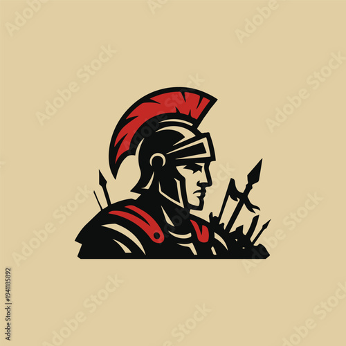 Roman Soldier in War Logo