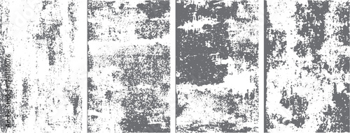 Four grey and white distressed grunge texture panels