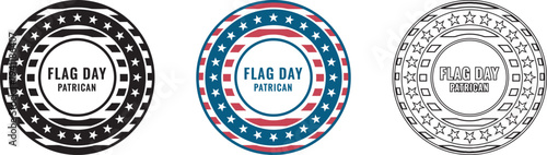 Flag day 2023 celebrations patriotic badges logos designs