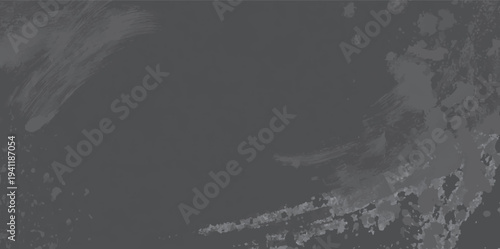 Grey abstract paint splatters and brush strokes