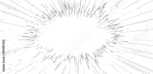 Grey abstract radial lines bursting from center background