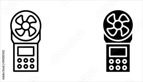 Anemometer icon set simple element illustration editable