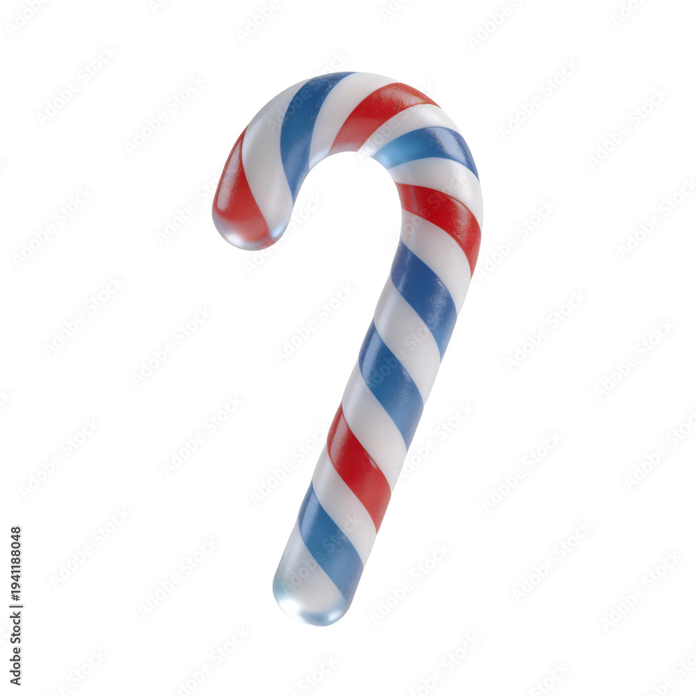 Obraz premium [Transparent Background PNG]Red and Blue Striped Candy Cane