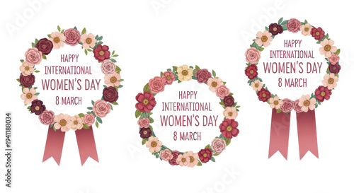 Wallpaper Mural International Women's Day Badges on transparent background Torontodigital.ca