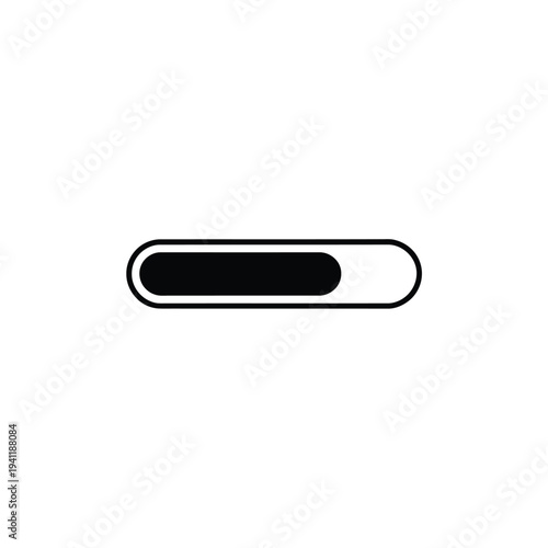 Black and white progress bar with solid fill and rounded edges