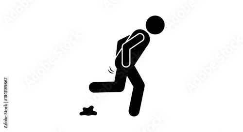 Urgent bowel movement icon depicting a person experiencing a sudden need for relief