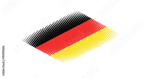 Halftone flag of germany in pop art style on white background