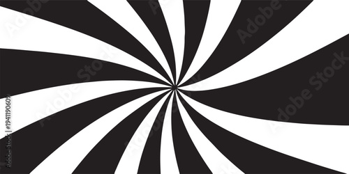 Black and white swirling radial lines pattern